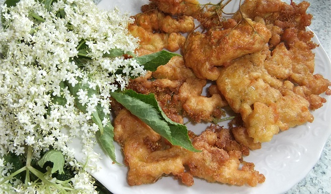 Smažený květ bezu černého, smažené bezinky (kosmatice) - recept, postup, návod, příprava, suroviny